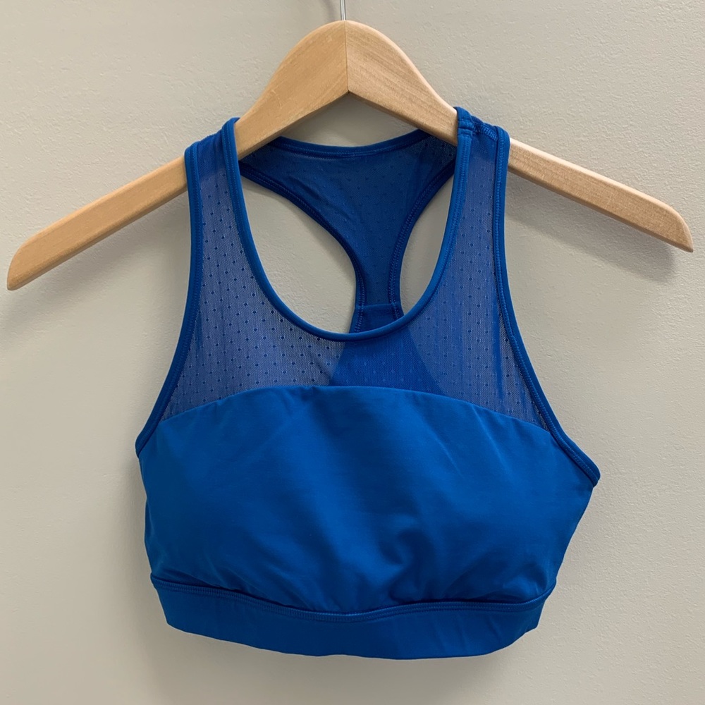 Lululemon Blue sports bra with mesh